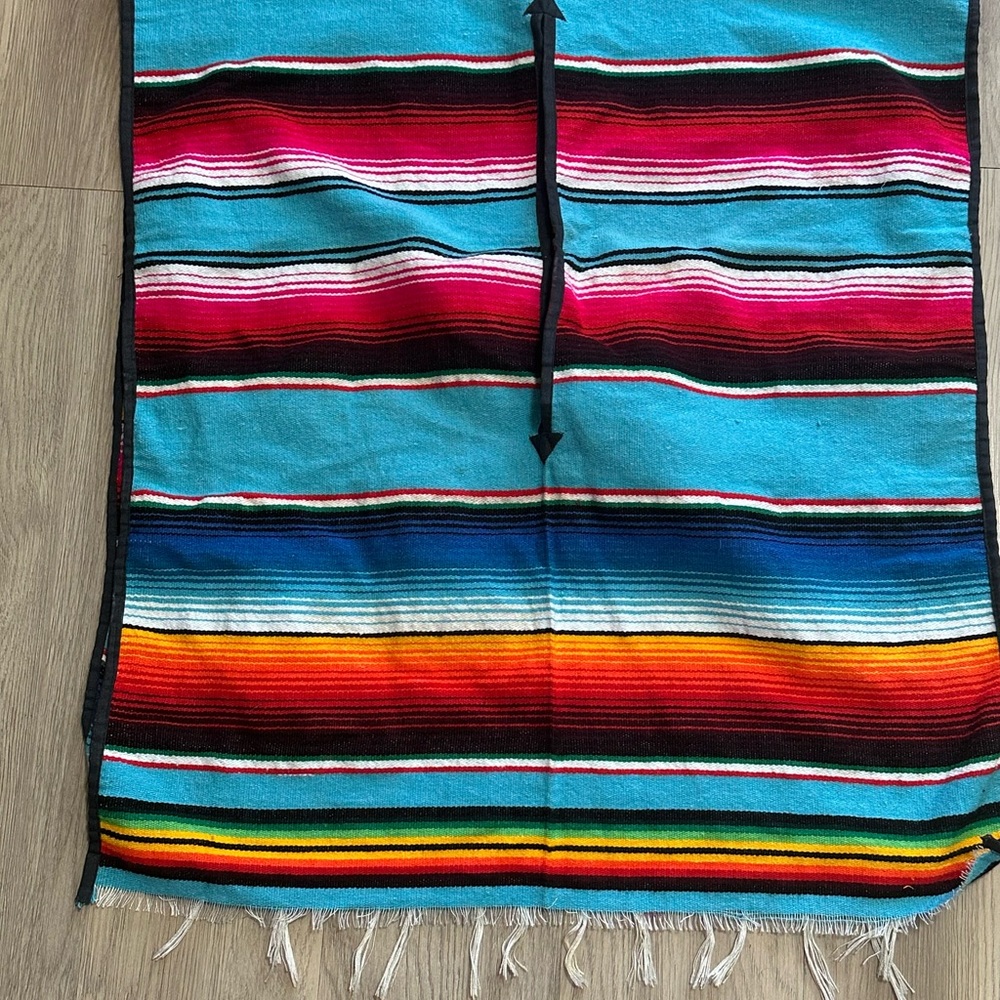 Colorful Striped poncho from Playa Del Carmen